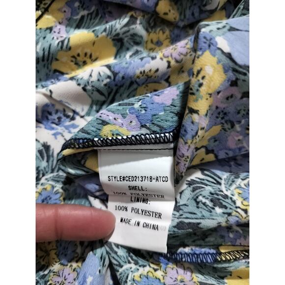 Code x Mode blue yellow casual ruffle tiered floral  maxi dress size S - Picture 14 of 14